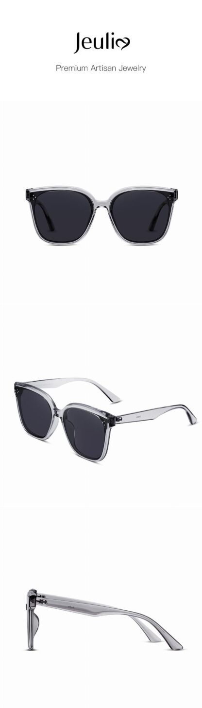 Jeulia "Statement" Square Grey Polarized Unisex Sunglasses