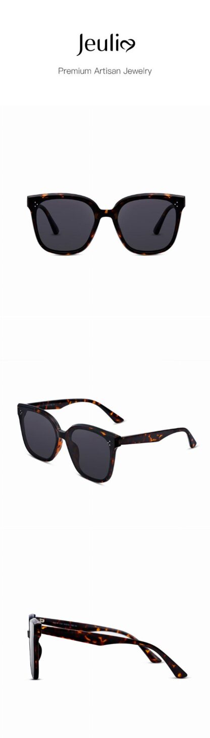 Jeulia "Statement" Square Tortoise Polarized Unisex Sunglasses