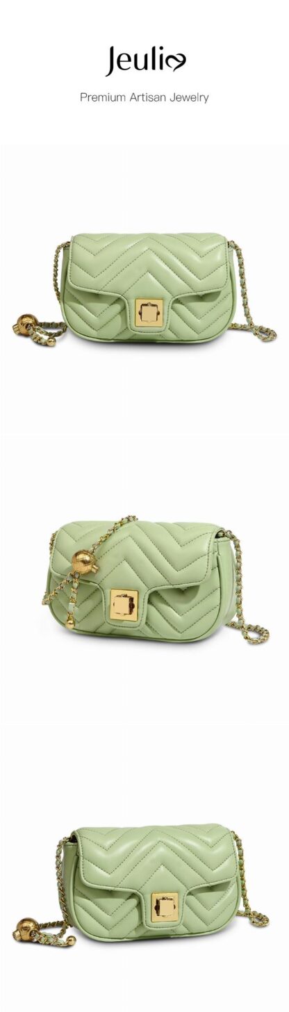 Jeulia Classic Quilted Crossbody Bag With Chain