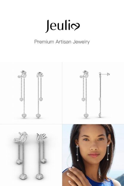 Jeulia Love Heart Drop Earrings