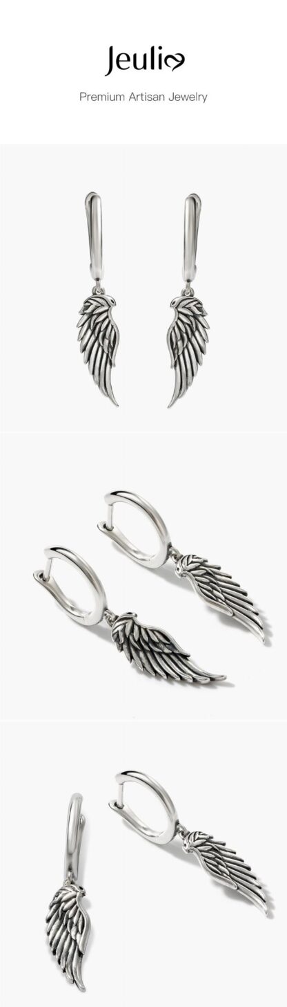 Jeulia "Fly With Me" Wing Sterling Silver Earrings