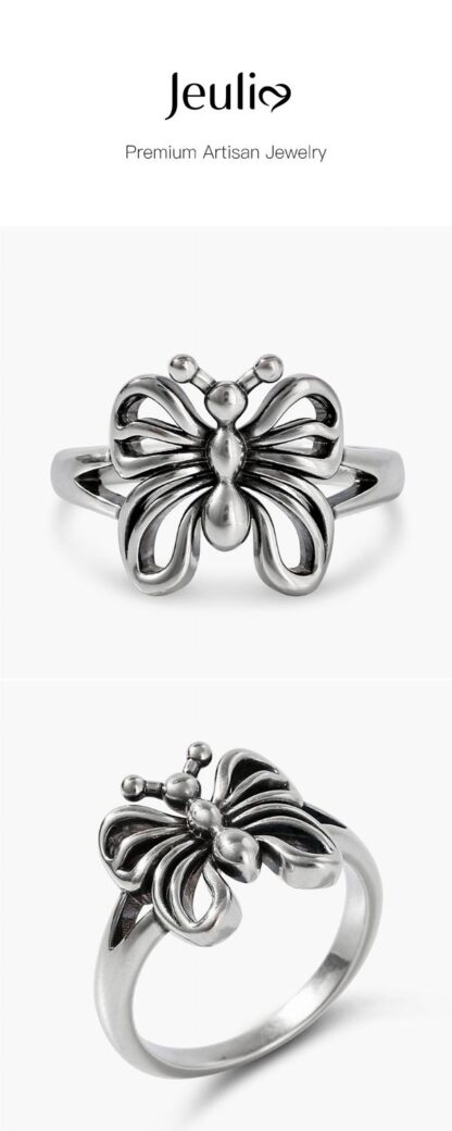 Jeulia "Butterfly Effect" Sterling Silver Ring