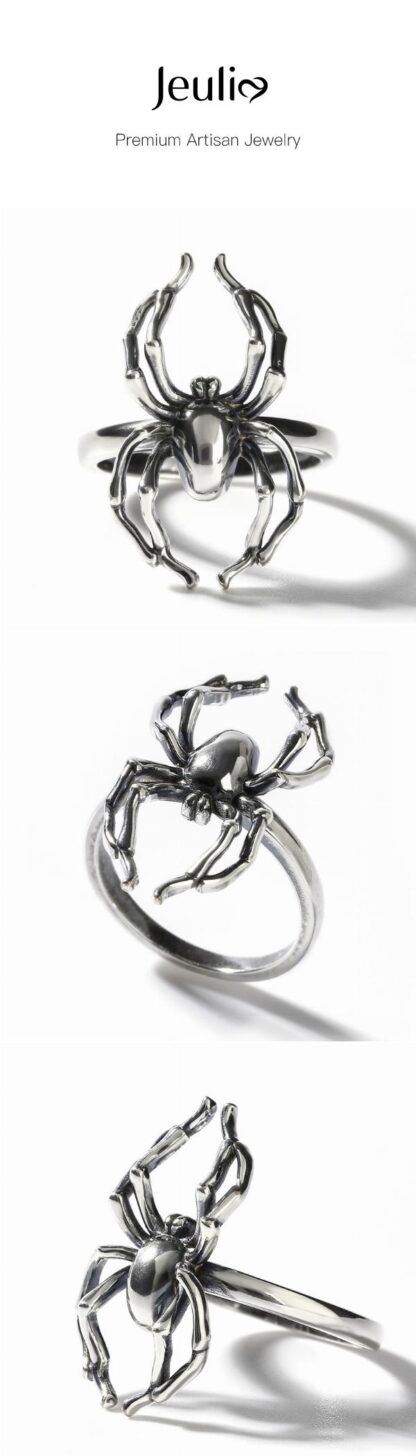 Jeulia "Spider Magic" Sterling Silver Men's Ring