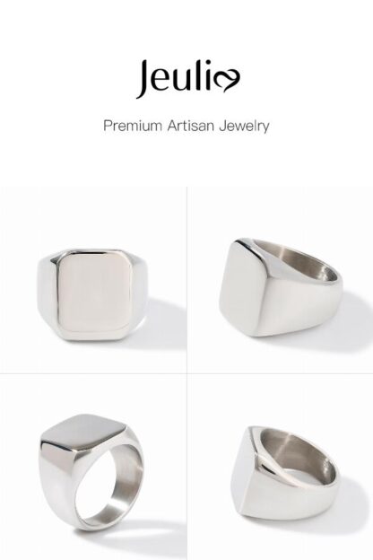 Jeulia High Polished Stainless Steel Men's Ring